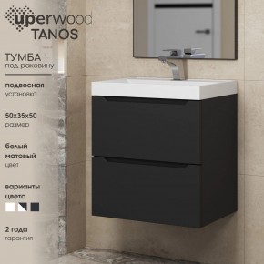 Тумба под раковину Uperwood Tanos 50 см, подвесная, черная матовая в Ревде - revda.mebel24.online | фото 4