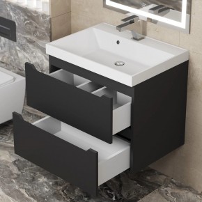Тумба под раковину Uperwood Tanos 60 см, подвесная, черная матовая в Ревде - revda.mebel24.online | фото 2