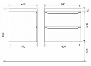 Тумба под раковину Uperwood Tanos 60 см, подвесная, черная матовая в Ревде - revda.mebel24.online | фото 6