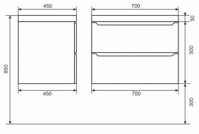 Тумба под раковину Uperwood Tanos 70 см, подвесная, черная матовая в Ревде - revda.mebel24.online | фото 6