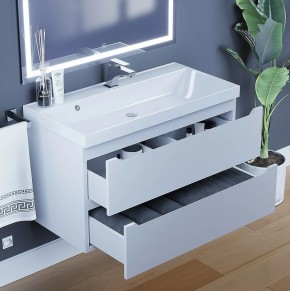 Тумба под раковину Uperwood Tanos 90 см, подвесная, белая матовая в Ревде - revda.mebel24.online | фото 4