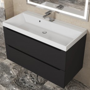 Тумба под раковину Uperwood Tanos 90 см, подвесная, черная матовая в Ревде - revda.mebel24.online | фото 11