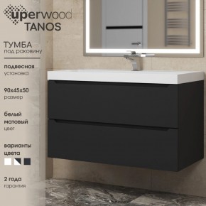 Тумба под раковину Uperwood Tanos 90 см, подвесная, черная матовая в Ревде - revda.mebel24.online | фото 3
