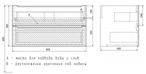 Тумба под раковину Uperwood Tanos 90 см, подвесная, черная матовая в Ревде - revda.mebel24.online | фото 7