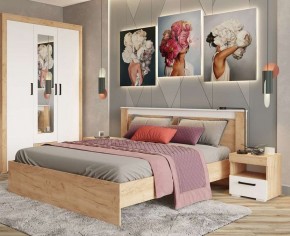 Тумба прикроватная Адель дуб крафт золотой/белый в Ревде - revda.mebel24.online | фото 3