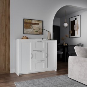 Тумба СИРИУС двухдверная с тремя ящиками, цвет белый в Ревде - revda.mebel24.online | фото 4
