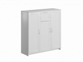 Тумба СИРИУС трехдверная с одним ящиком, цвет белый в Ревде - revda.mebel24.online | фото