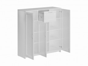 Тумба СИРИУС трехдверная с одним ящиком, цвет белый в Ревде - revda.mebel24.online | фото 2