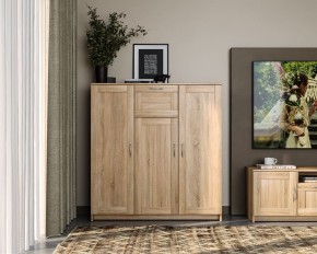 Тумба СИРИУС трехдверная с одним ящиком, цвет Дуб Сонома в Ревде - revda.mebel24.online | фото 4