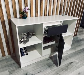 Тумба ТВ малая Парус (Белый/Графит) в Ревде - revda.mebel24.online | фото 2