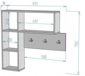 Вешалка настенная для одежды V28 в Ревде - revda.mebel24.online | фото 2