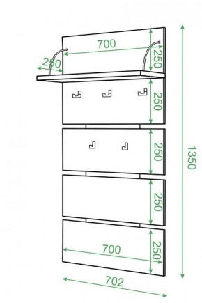 Вешалка настенная Домино нельсон СТ-50 в Ревде - revda.mebel24.online | фото 2