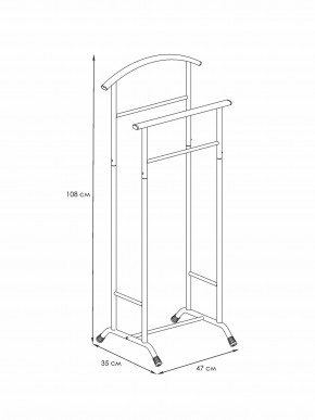 ВНП 300 Ч Вешалка костюмная  "Стиль-3" Черный в Ревде - revda.mebel24.online | фото