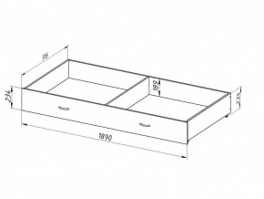 Ящик для металлических кроватей 90*190 (Дуб молочный) в Ревде - revda.mebel24.online | фото