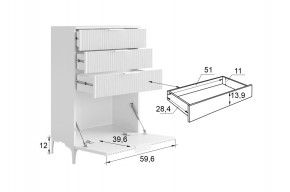 ЗЕФИР Гостиная К2 (белое дерево/черный муар) в Ревде - revda.mebel24.online | фото 3
